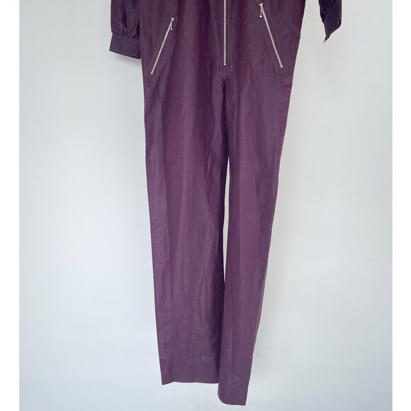 Vintage 80's Plum Zip Up Jumpsuit / Scharfex / Sz 34 / READ / Flight Suit - Picture 3 of 10